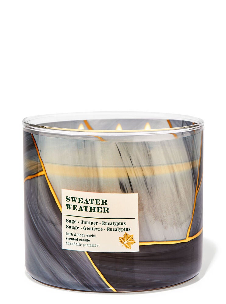 Sweater Weather 3Wick Candle Bath and Body Works
