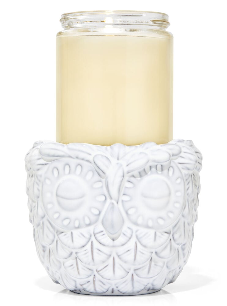 White Owl Single Wick Candle Holder