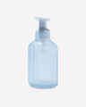 Light Blue Ribbed Glass Gentle & Clean Foaming Hand Soap Dispenser