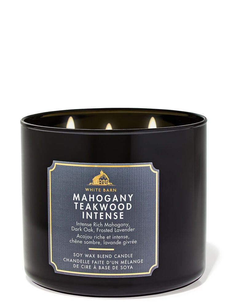 Mahogany Teakwood Intense 3-Wick Candle | Bath and Body Works