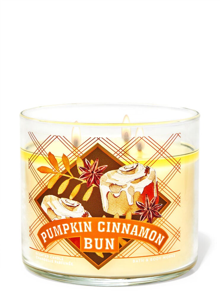 Pumpkin Cinnamon Bun 3Wick Candle Bath and Body Works