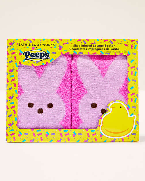 PEEPS&reg; Pink Marshmallow Bunny Shea-Infused Lounge Socks