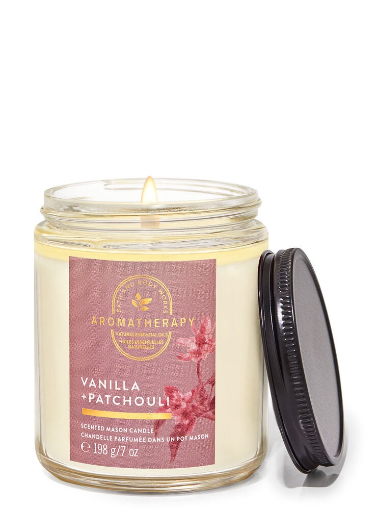 Vanilla Patchouli Mason Single Wick Candle Bath and Body Works