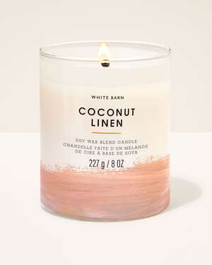 Coconut Linen Single Wick Candle