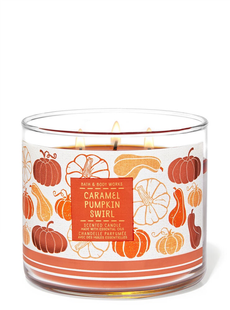 Caramel Pumpkin Swirl 3Wick Candle Bath and Body Works