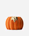Orange Corduroy Pumpkin  3-Wick Candle Holder