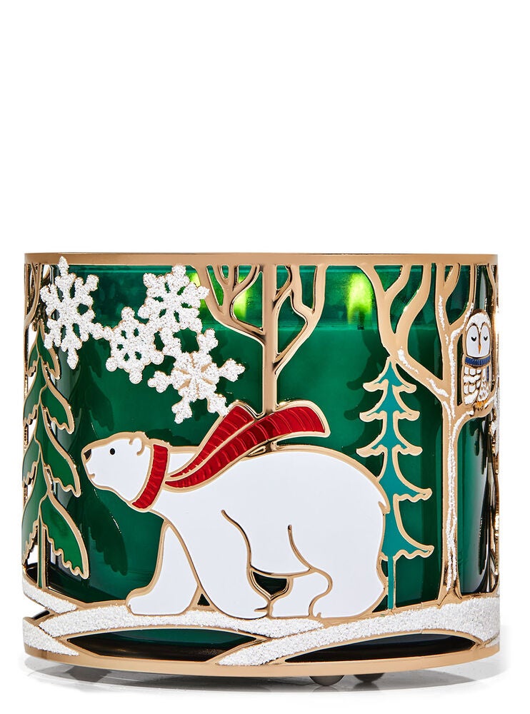 Polar Bear Scene 3Wick Candle Holder Bath and Body Works