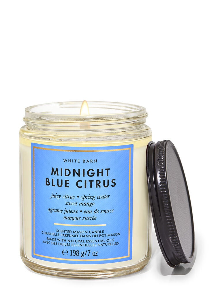 Midnight Blue Citrus Mason Single Wick Candle Bath and Body Works