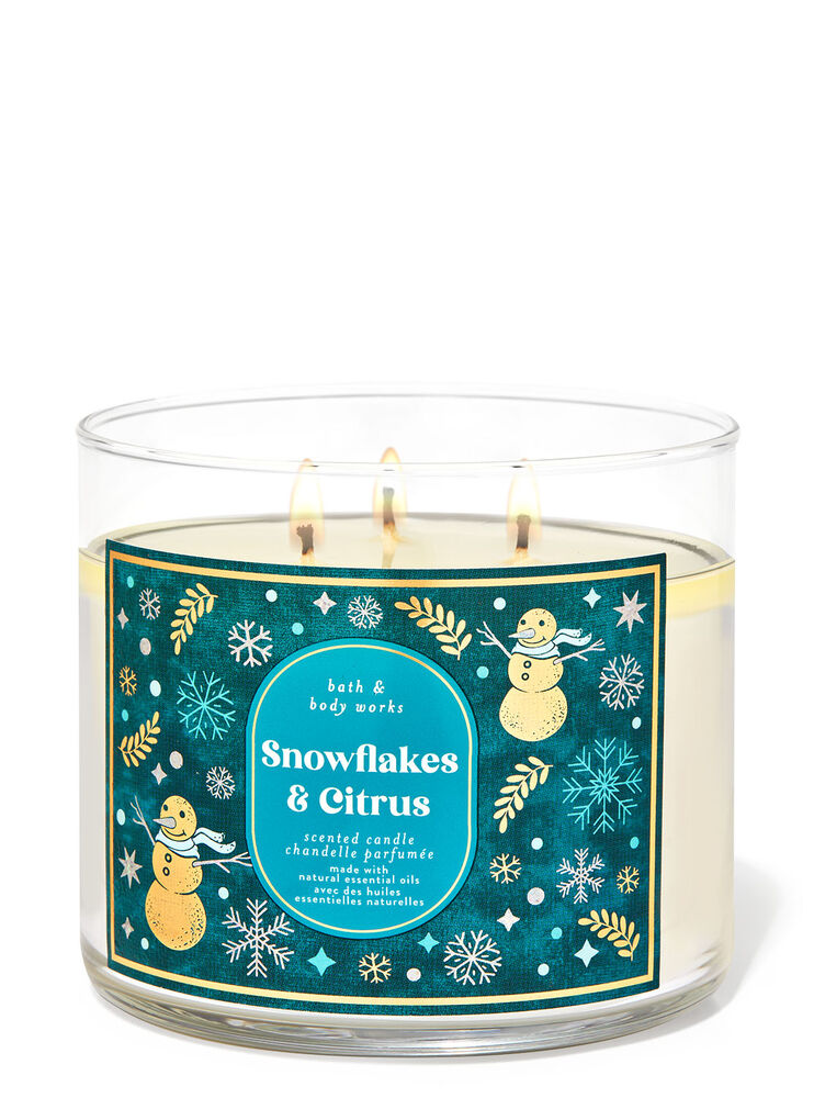 Snowflakes & Citrus 3-Wick Candle