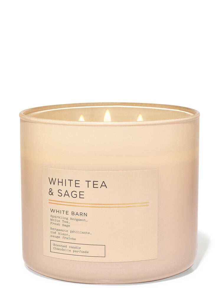 White Tea & Sage 3Wick Candle Bath and Body Works