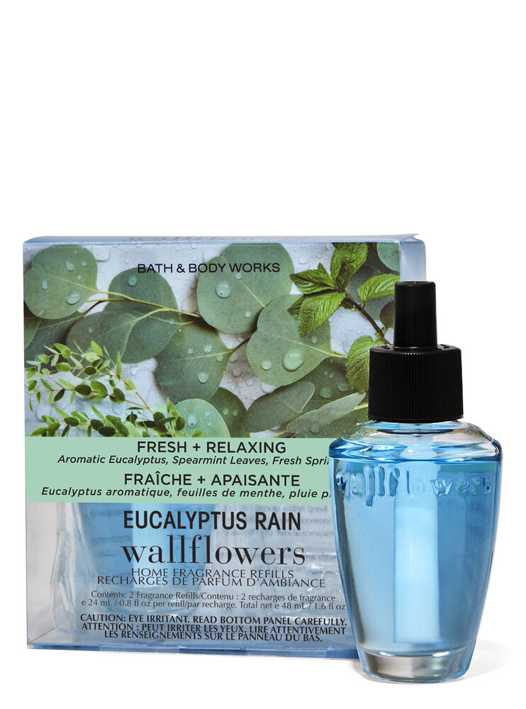 Paquet de 2 recharges de fragrance Wallflowers Eucalyptus Rain