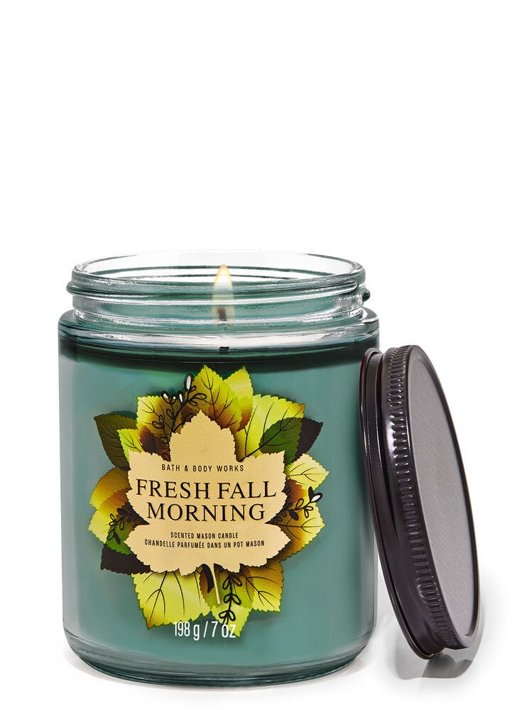 Fresh Fall Morning Mason Single Wick Candle Bath and Body Works