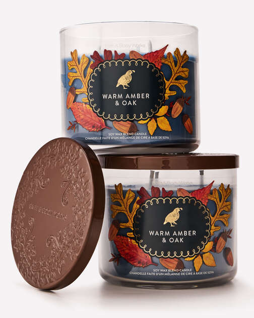 Warm Amber & Oak 3-Wick Candle
