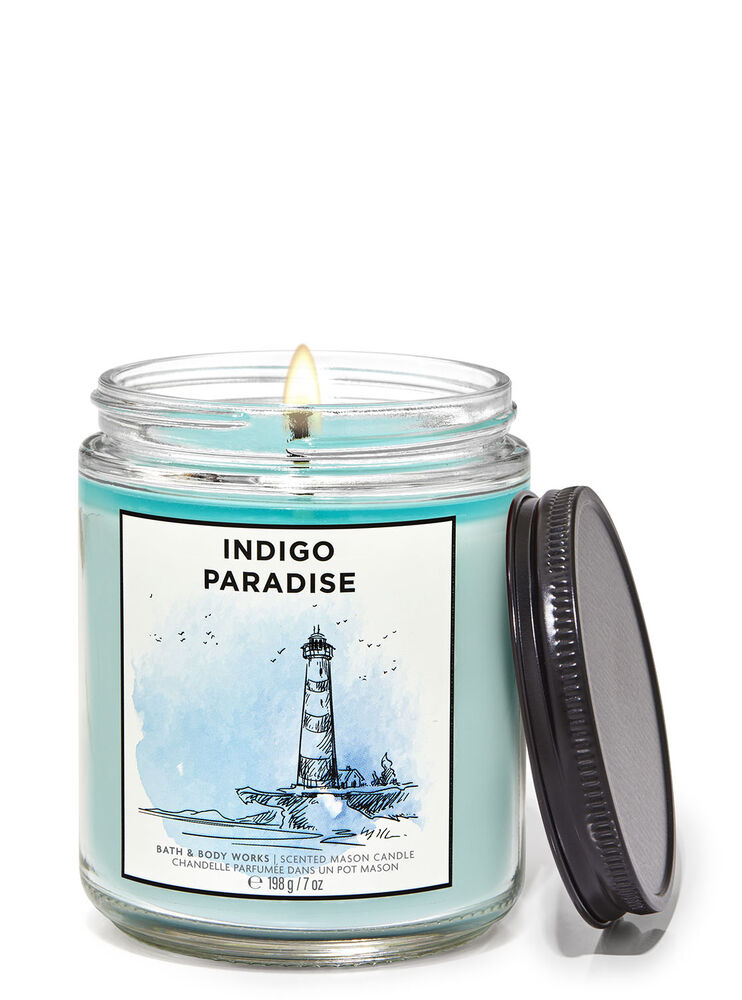 Indigo Paradise Mason Single Wick Candle