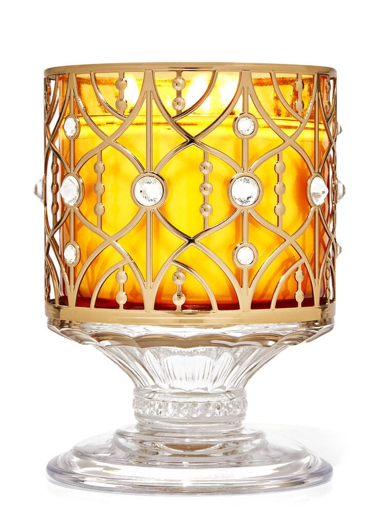 Glass Pedestal 3-Wick Candle Holder