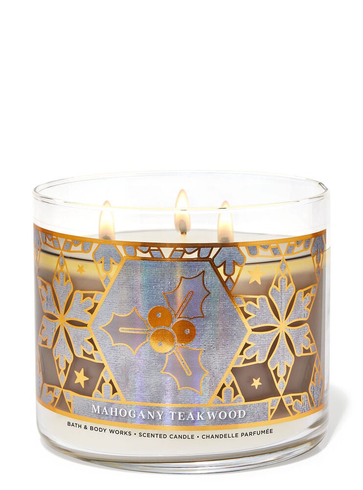 Mahogany Teakwood 3Wick Candle Bath and Body Works