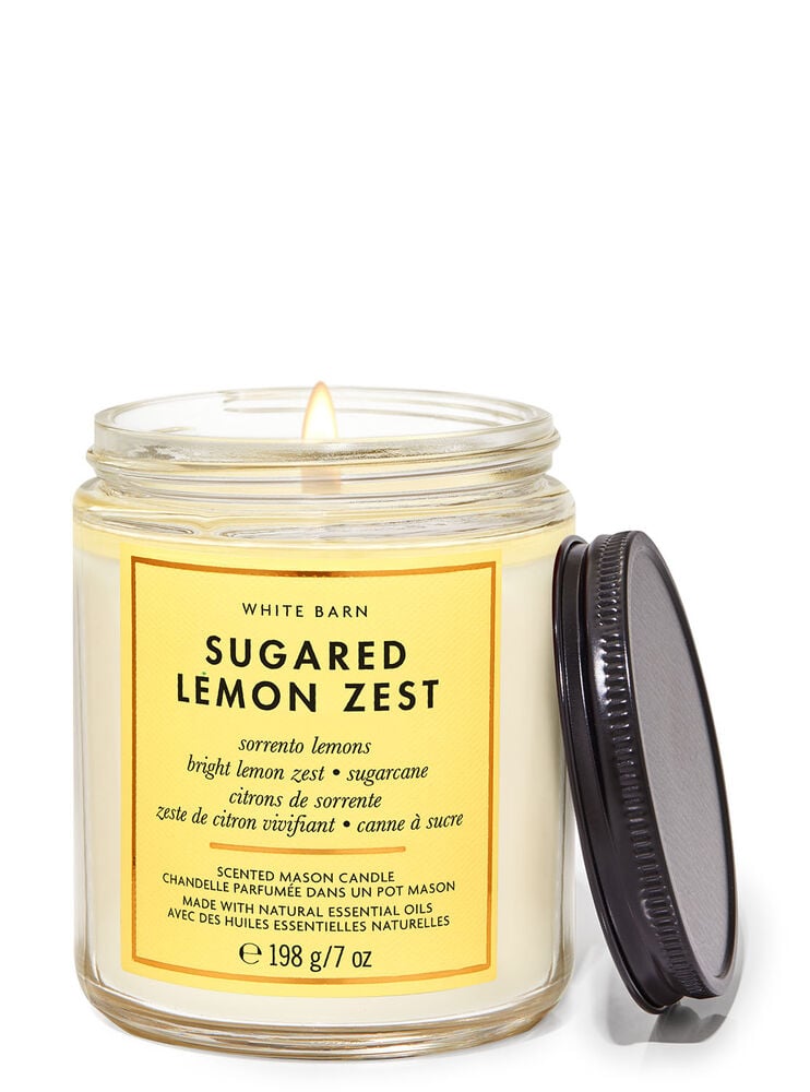 Sugared Lemon Zest Mason Single Wick Candle