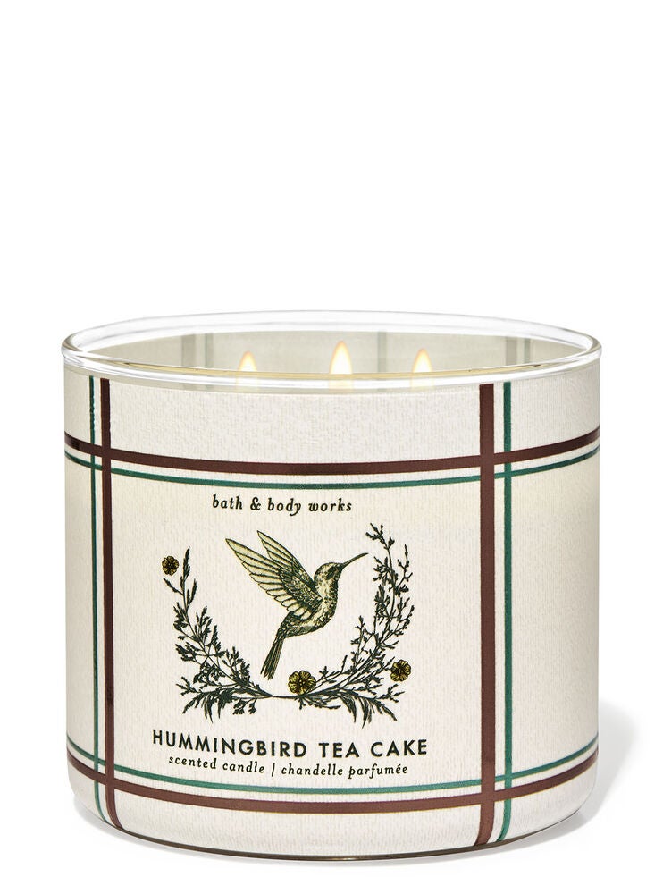 Hummingbird Tea Cake 3Wick Candle Bath and Body Works