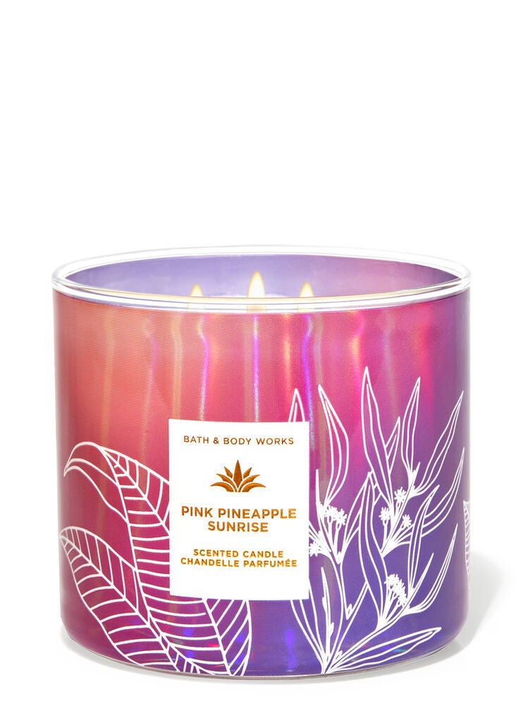 Pink Pineapple Sunrise 3Wick Candle Bath and Body Works