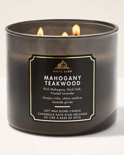 Mahogany Teakwood 3-Wick Candle