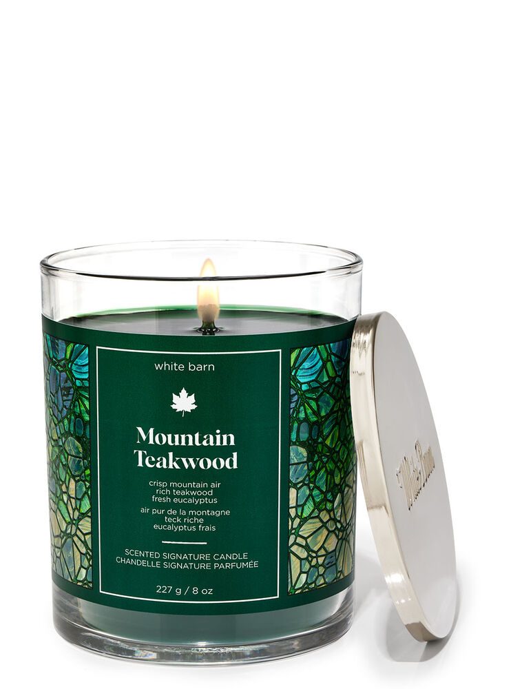 Mountain Teakwood Signature Single Wick Candle