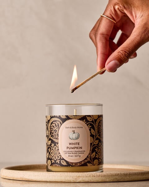 White Pumpkin Single Wick Candle