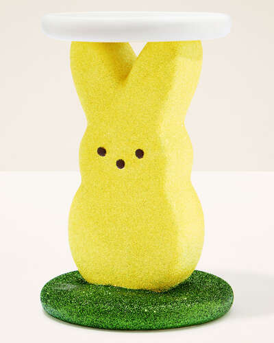 PEEPS&reg; Glittery Marshmallow Bunny 3-Wick Candle Holder