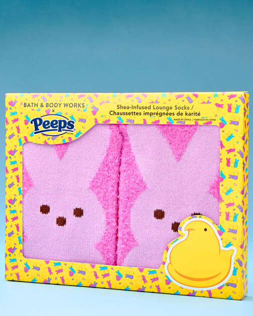 PEEPS&reg; Pink Marshmallow Bunny Shea-Infused Lounge Socks