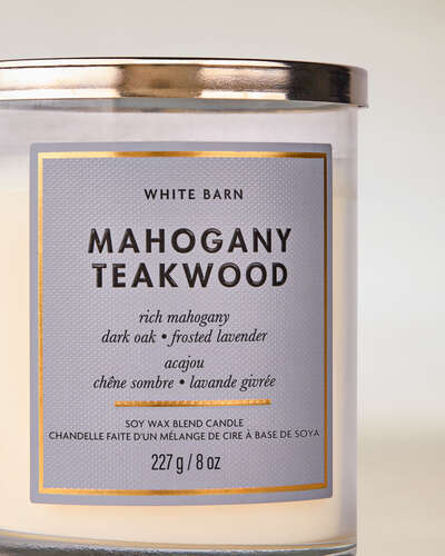 Mahogany Teakwood Single Wick Candle