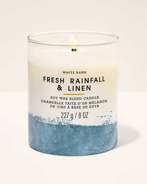 Fresh Rainfall & Linen Single Wick Candle