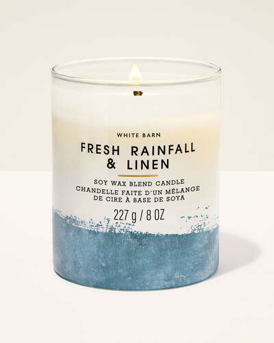 Fresh Rainfall & Linen Single Wick Candle