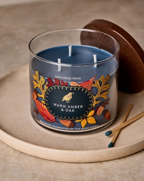 Chandelle à 3 mèches Warm Amber & Oak