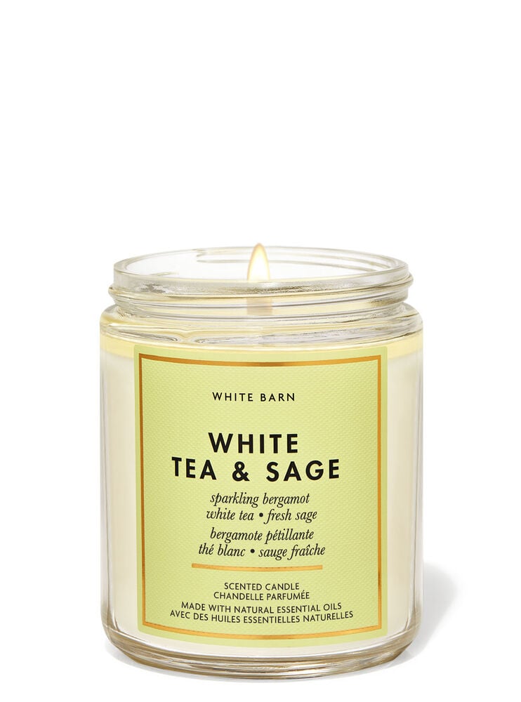 White Tea & Sage Mason Single Wick Candle