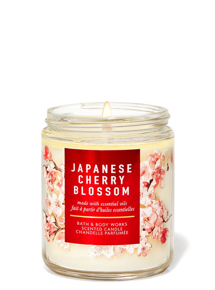 Japanese Cherry Blossom Single Wick Candle Bath and Body Works