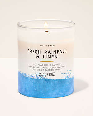 Fresh Rainfall & Linen Single Wick Candle