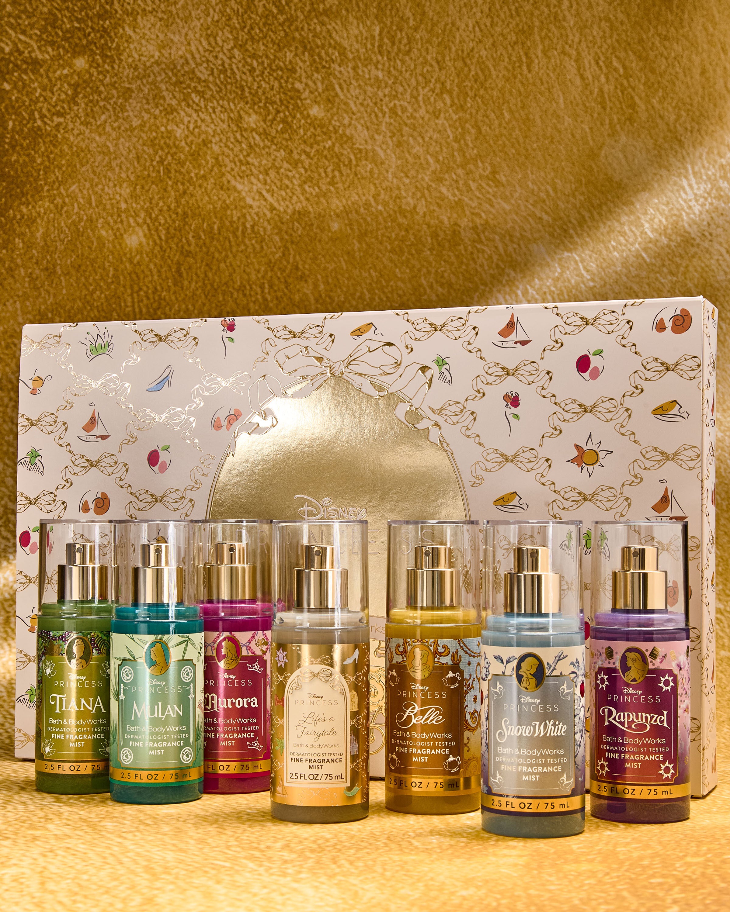 専用❤︎Bath & Body Works Disneyフレグランスミスト❤︎ Disney Princess 7-piece Mini Fine Fragrance Mist Sampler Gift Set