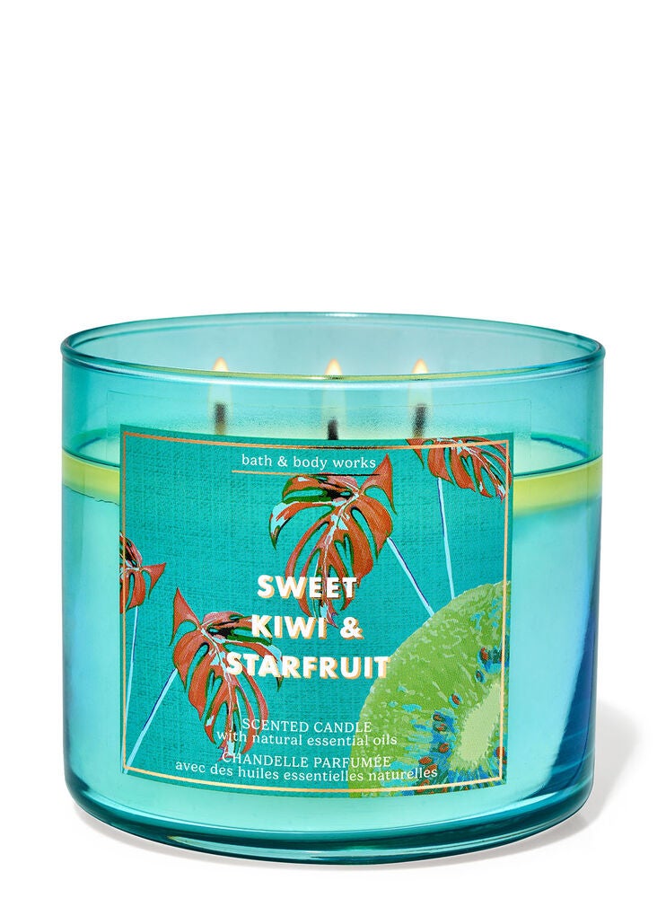 Sweet Kiwi & Star Fruit 3Wick Candle Bath and Body Works