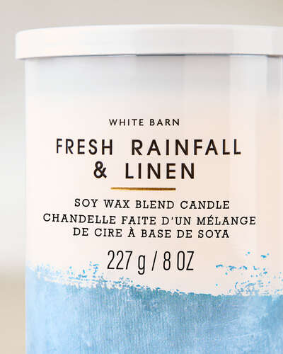 Fresh Rainfall & Linen Single Wick Candle