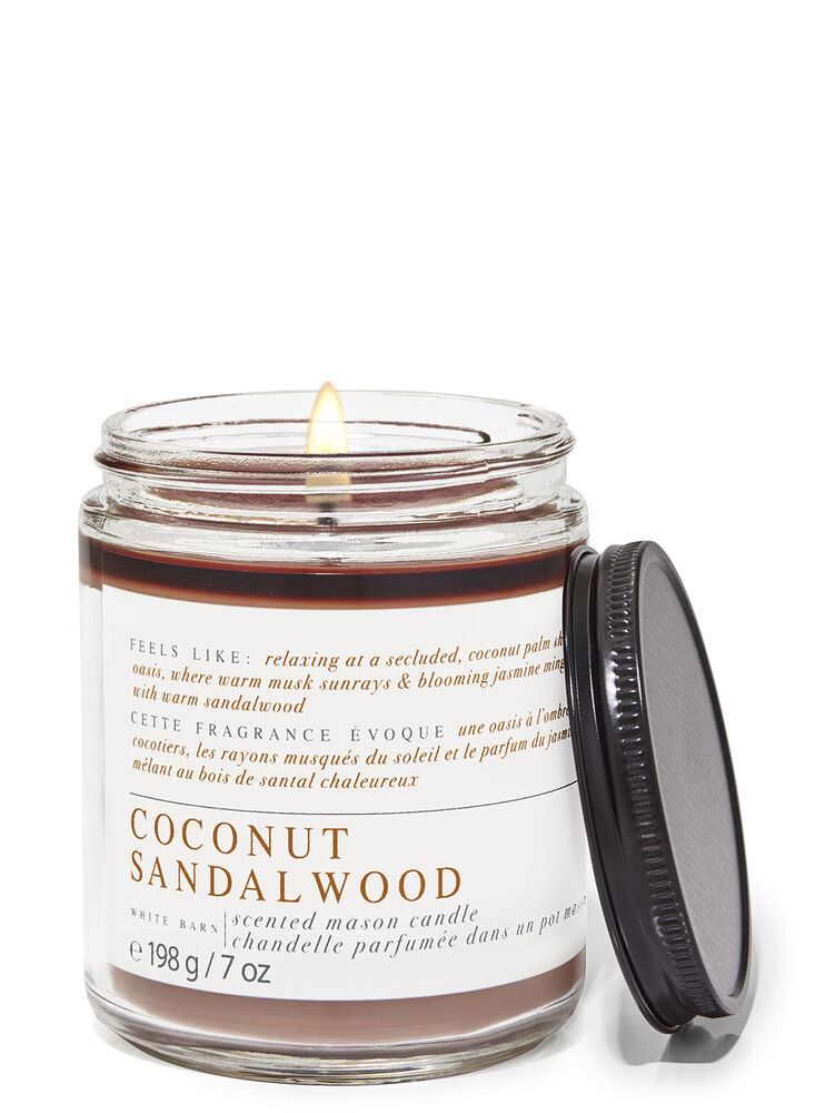 Coconut Sandalwood Mason Single Wick Candle