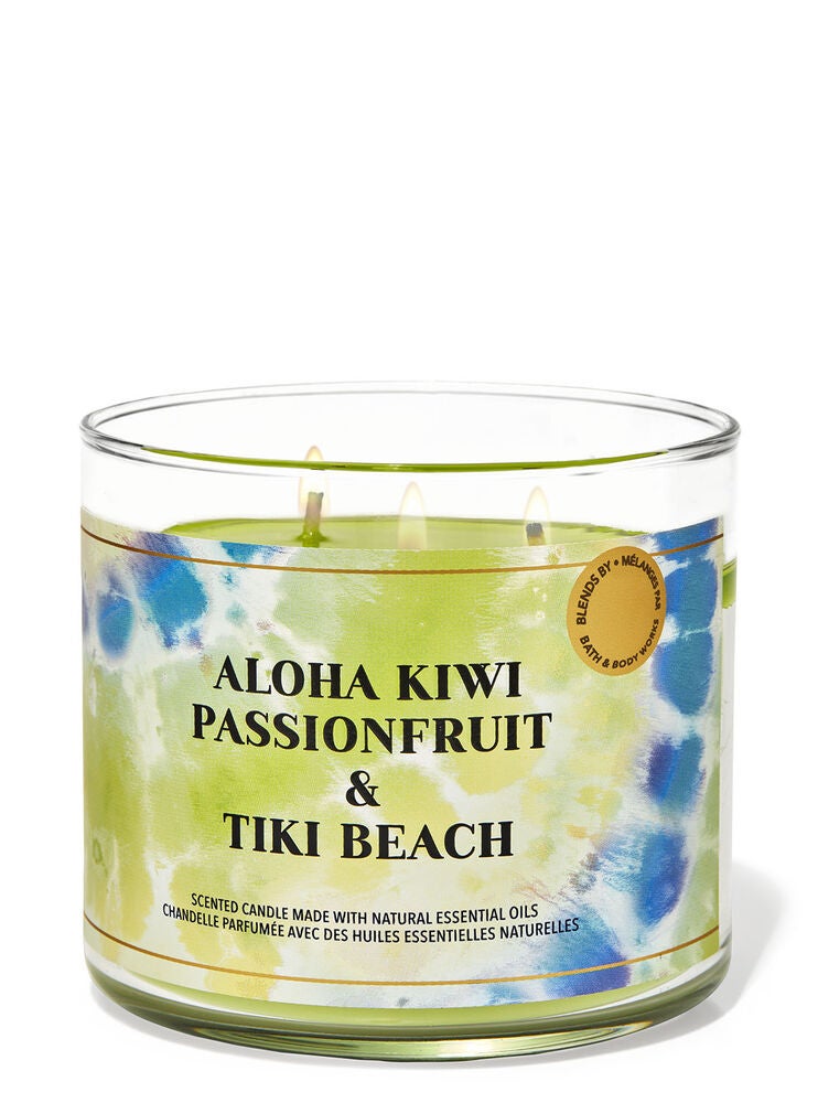Aloha Kiwi Passionfruit & Tiki Beach 3Wick Candle Bath and Body Works