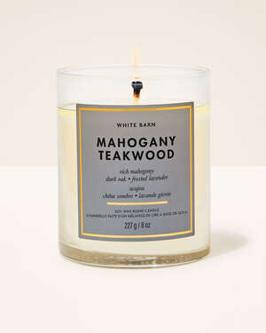 Mahogany Teakwood Single Wick Candle