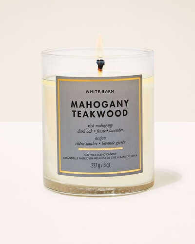 Mahogany Teakwood Single Wick Candle