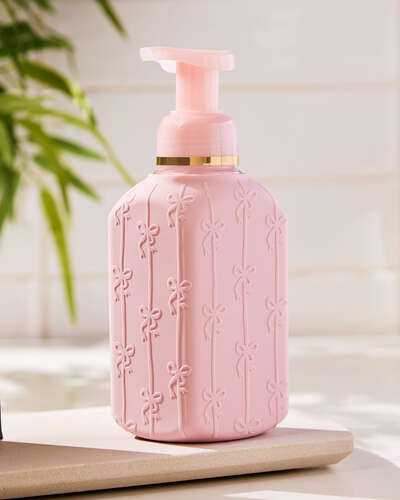 Pink Silicone Bows Gentle & Clean Foaming Hand Soap Dispenser