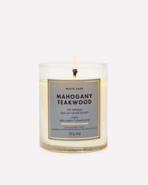Mahogany Teakwood Single Wick Candle