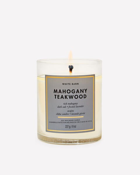 Mahogany Teakwood Single Wick Candle