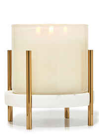 Mixed Material Pedestal 3-Wick Candle Holder