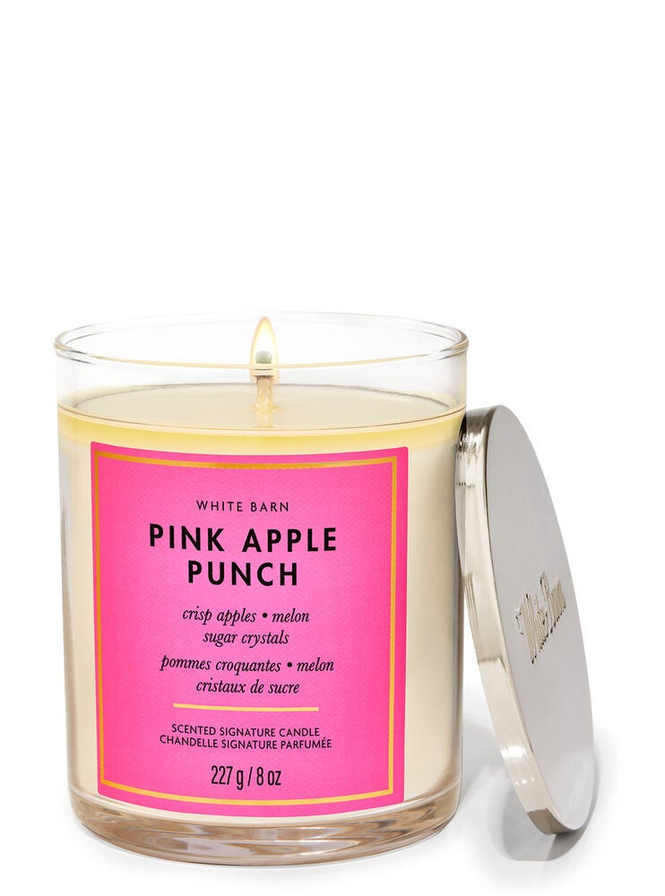 Pink Apple Punch Signature Single Wick Candle Bath and Body Works