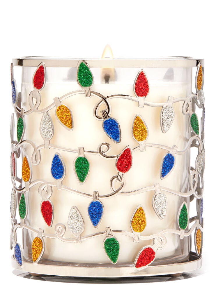 Holiday Lights Single Wick Candle Holder Bath and Body Works