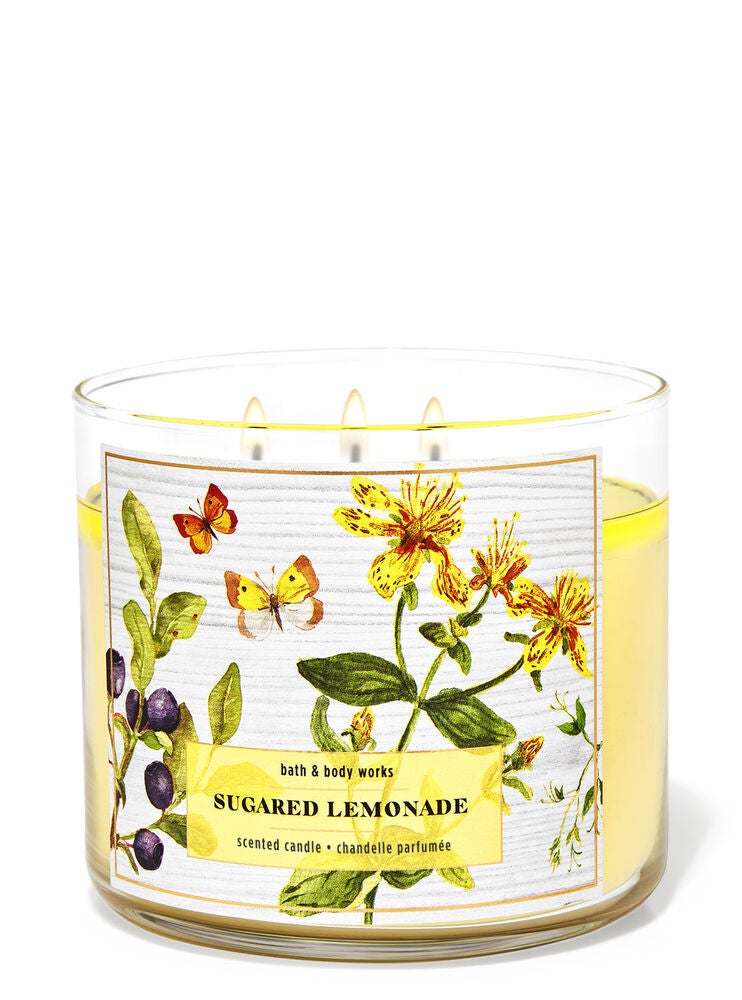 Sugared Lemonade 3Wick Candle Bath and Body Works