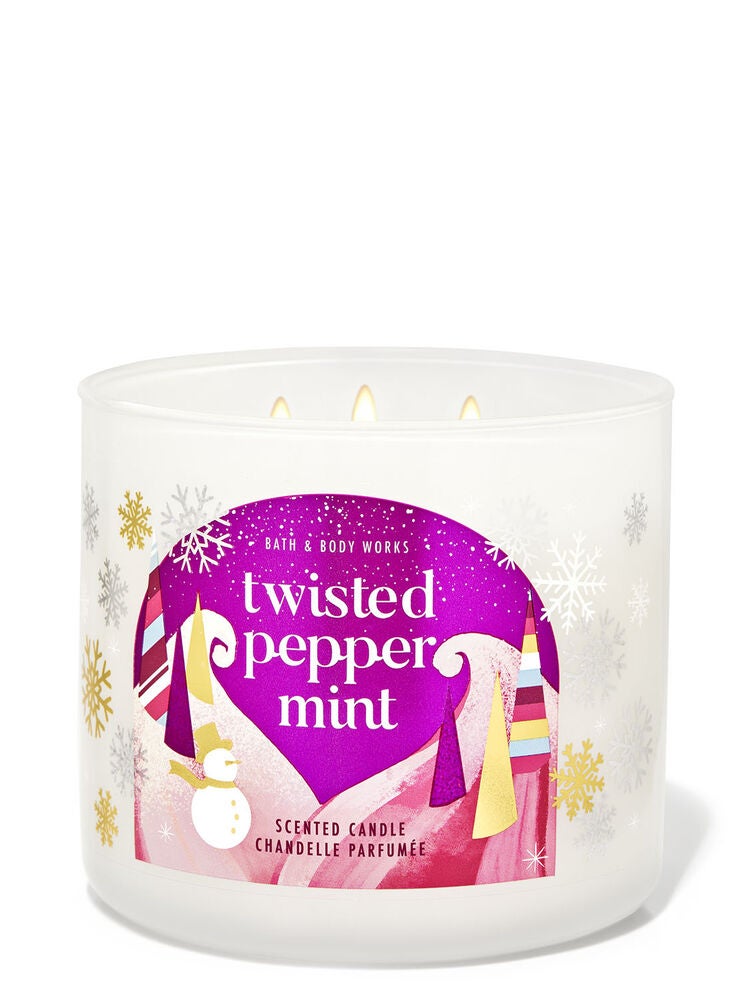Twisted Peppermint 3Wick Candle Bath and Body Works